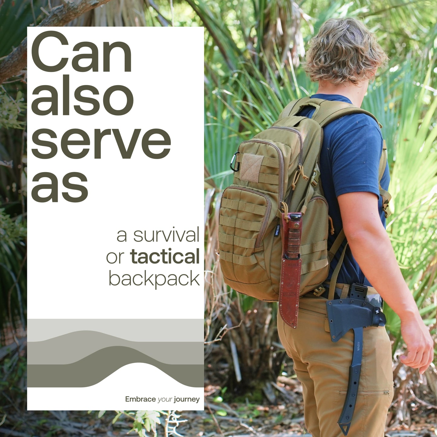 Huntex 40L Tactical Backpack in Khaki