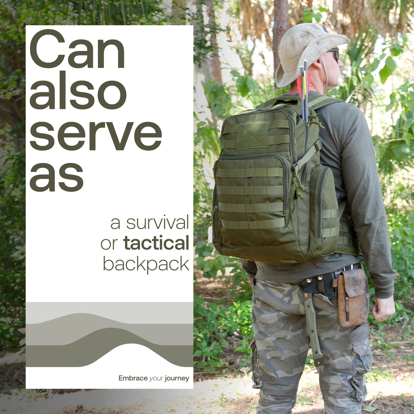 Huntex 40L Tactical Backpack in Ranger Green
