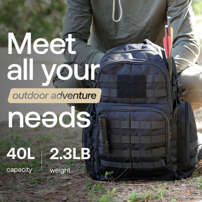Huntex 40L Tactical Backpack in Black – RIVER ROAD Huntex 40L Tactical Backpack in Black – RIVER ROAD